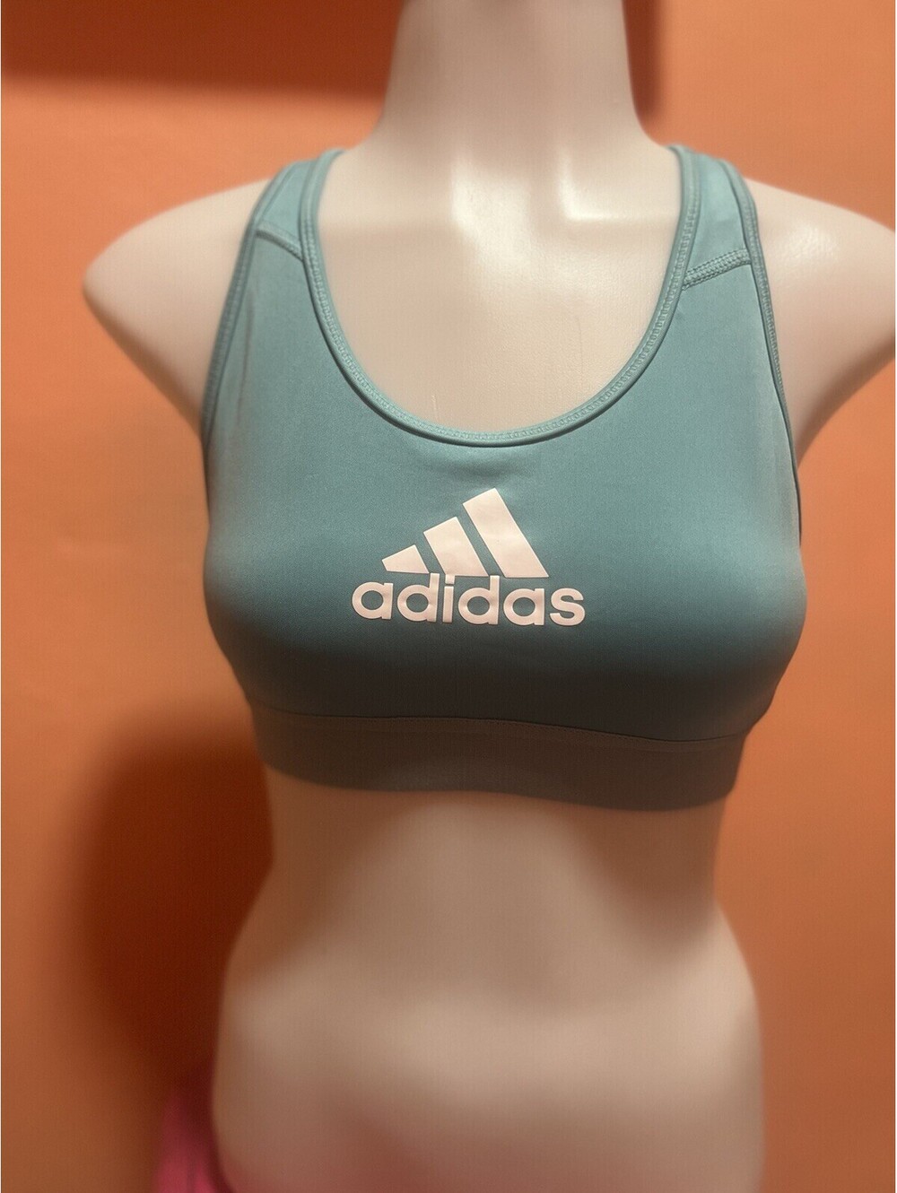 adidas Women's Don't Rest Alphaskin Sports Bra, Blue “Mint Tone/White” Size S
